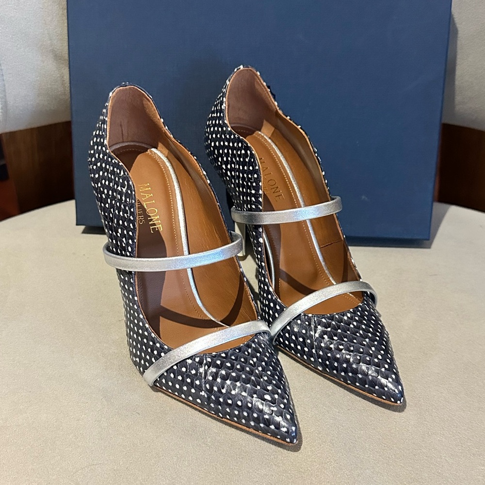 New Authentic MALONE Souliers Python Heel pump